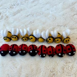 Felt Bees and Ladybugs (Set of 8) Sensory Toys Learning Homeschool Educational